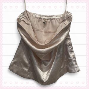 coquette cream satin strapless top